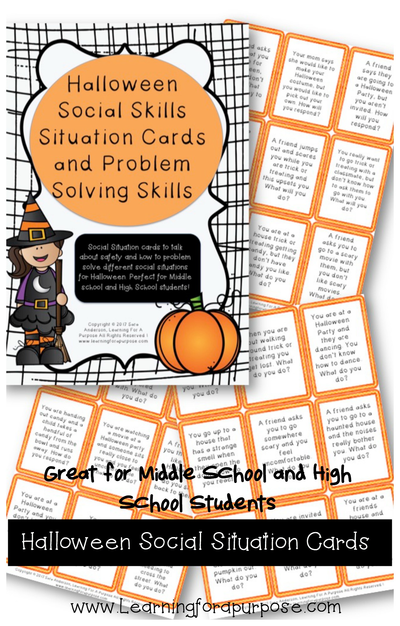 Halloween Social Situation Cards and Problem Solving - Learning For A ...