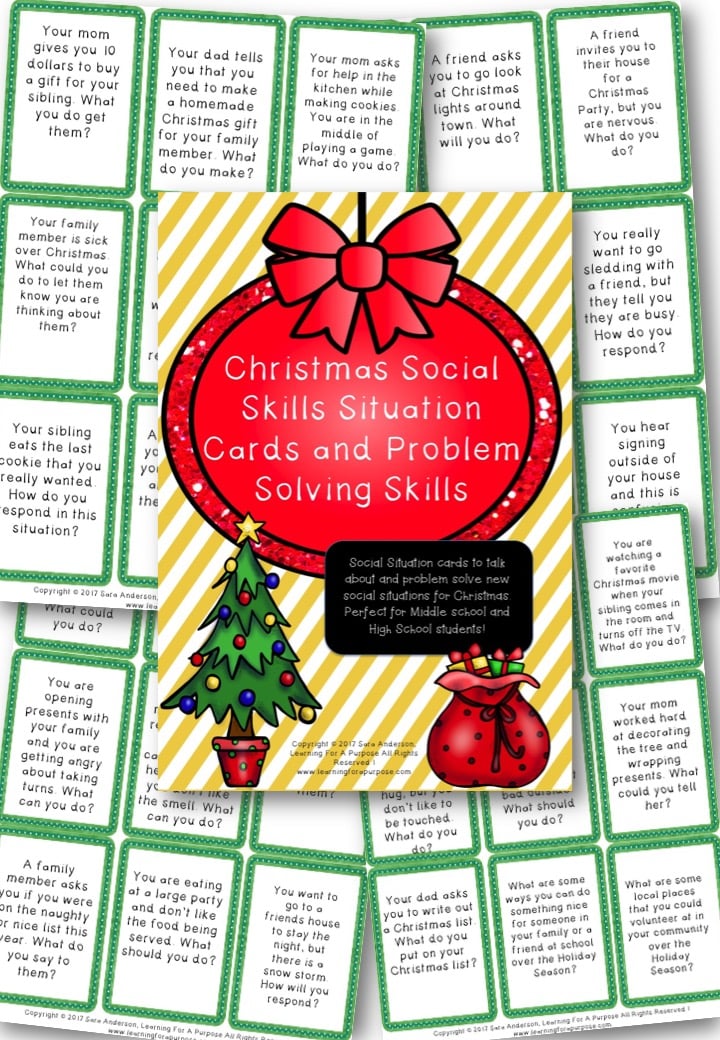 Christmas Social skills Situation Cards Preview Image
