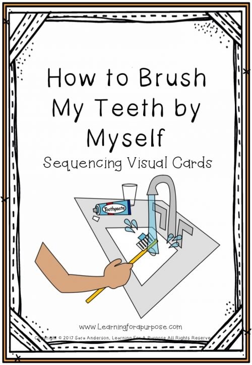 Tooth Brushing Visual Sequencing Cards Learning For A Purpose