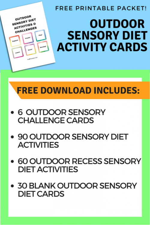 Awesome Outdoor Sensory Diet Cards! - Learning For A Purpose
