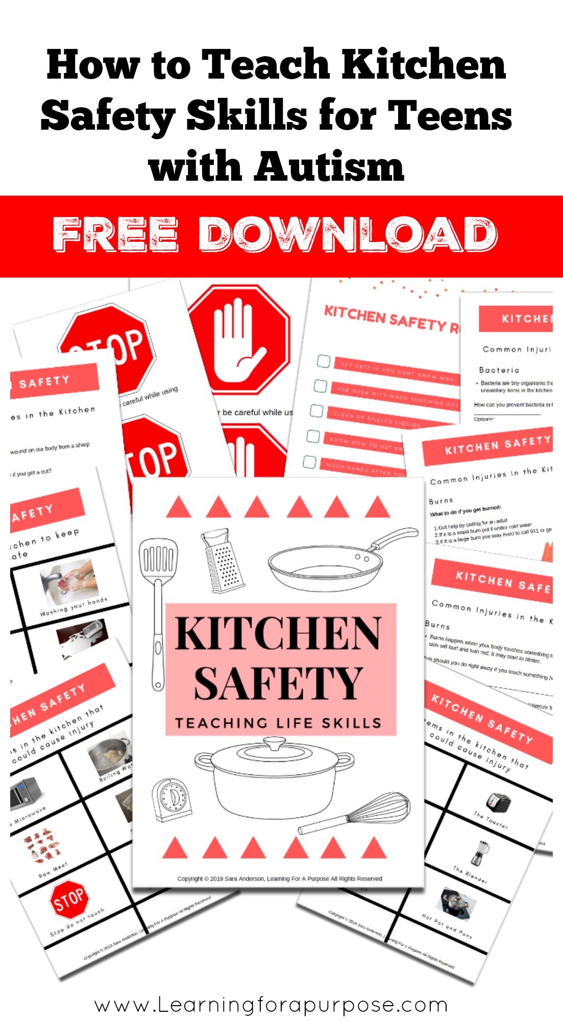 How to Teach Kitchen Safety Skills for Teens with Autism Pinterest Image free download